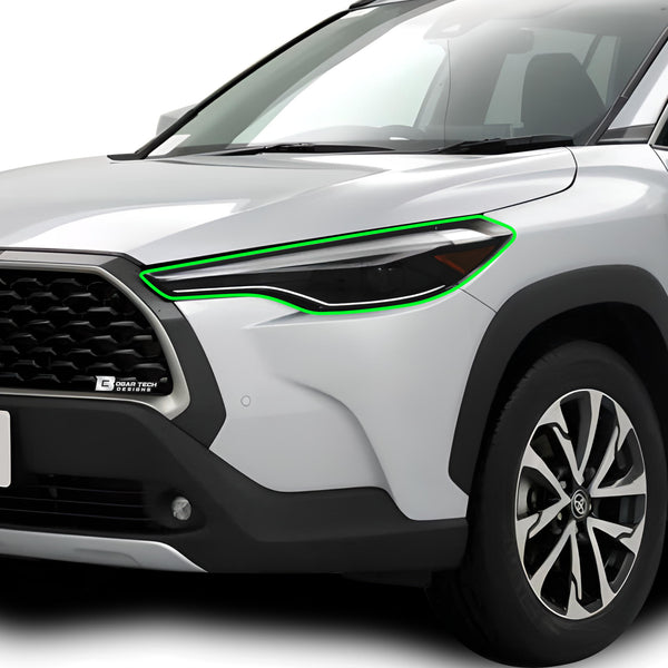 Full Headlight Taillight Precut Smoked PPF Tint Kit Film Overlay Cover Fits Toyota Corolla Cross 2022 2023