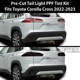 Full Headlight Taillight Precut Smoked PPF Tint Kit Film Overlay Fits Toyota Corolla Cross 2022 2023