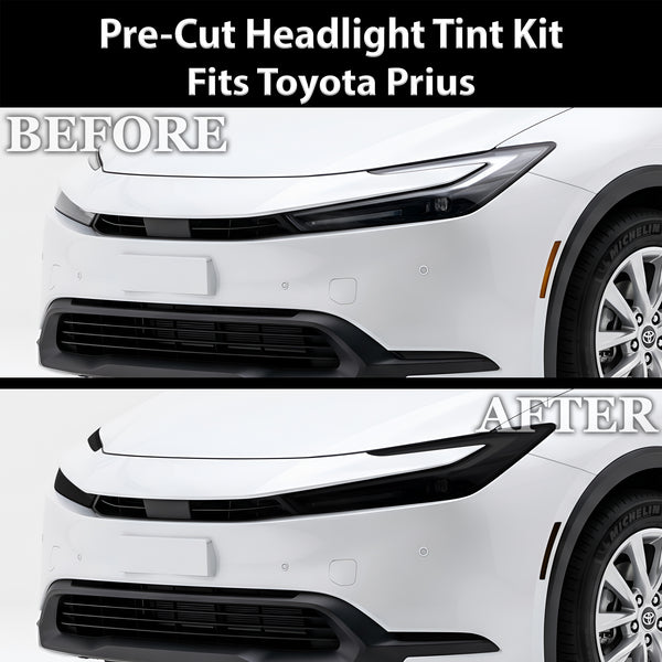 Toyota Prius 2023–2026 Dark Smoke Headlight & Taillight Tint Kit – Precut Vinyl Lens Overlays