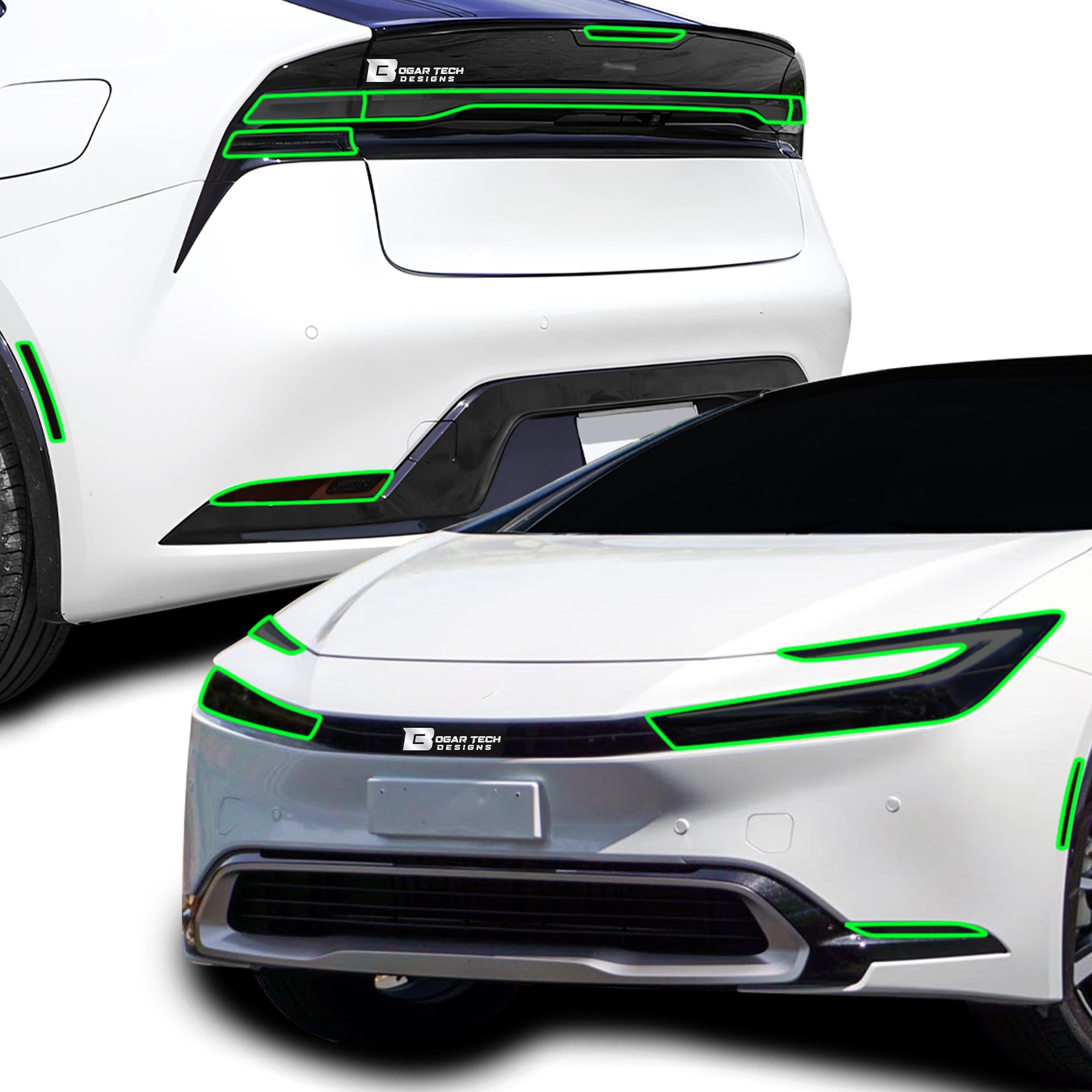 Toyota Prius 2023–2025 Dark Smoke Headlight & Taillight Tint Kit