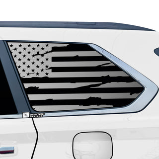 Buy distressed-black Quarter Window American Flag Vinyl Decal Stickers Fits Toyota Sequoia 2023 2024