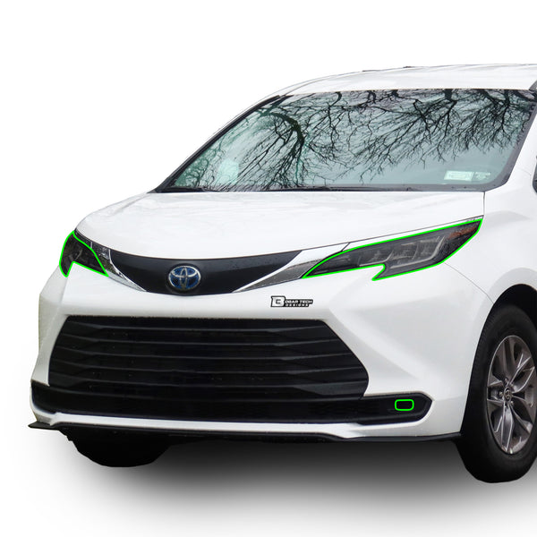 Full Headlight Taillight Precut Smoked PPF Tint Kit Film Overlay Fits Toyota Sienna 2021 2022 2023