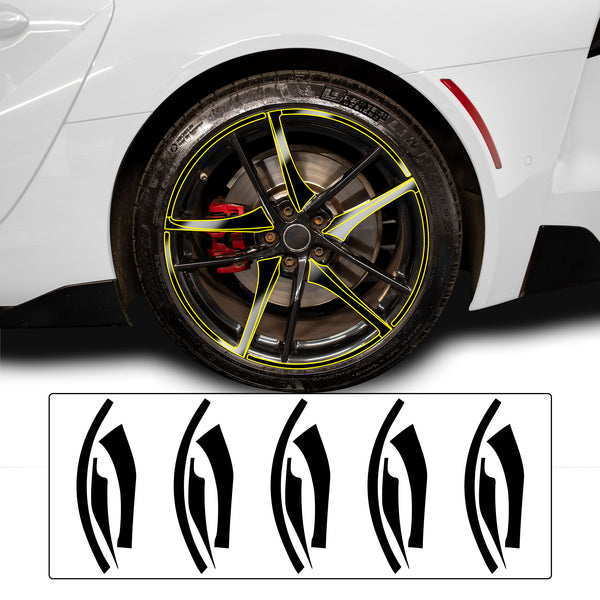 Vinyl Chrome Delete Wheel Trim Blackout Decal Stickers Cover Overlay Fits Toyota GR Supra 2020-2023