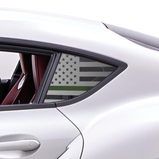 Buy thin-green-line Quarter Window American Flag Vinyl Decal Stickers Fits Toyota Supra 2020-2023