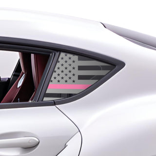 Buy thin-pink-line Quarter Window American Flag Vinyl Decal Stickers Fits Toyota Supra 2020-2023