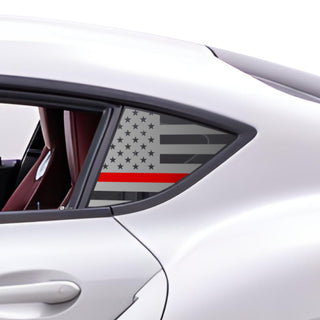 Buy thin-red-line Quarter Window American Flag Vinyl Decal Stickers Fits Toyota Supra 2020-2023