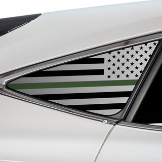 Buy thin-green-line Quarter Window American Flag Vinyl Decal Stickers Fits Toyota Venza 2020-2024