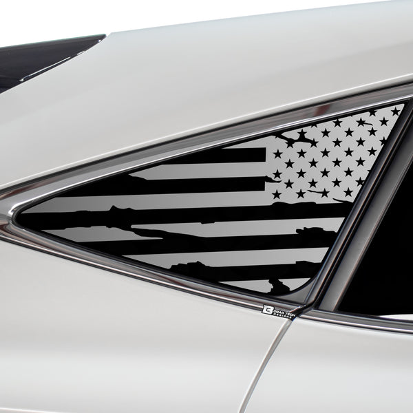 Quarter Window American Flag Vinyl Decal Stickers Fits Toyota Venza 2020-2024