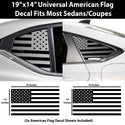 Universal Fit American Flag Third Quarter Window Decal Sticker Compatible with Most Sedans and Coupes