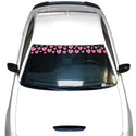 Front Windshield Visor Decal – Leopard Cheetah Heart Print | Universal Fit for Most Vehicles