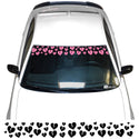 Front Windshield Visor Decal – Leopard Cheetah Heart Print | Universal Fit for Most Vehicles
