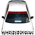 Front Windshield Visor Decal – Leopard Cheetah Heart Print | Universal Fit for Most Vehicles