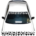 Front Windshield Visor Decal – Leopard Cheetah Heart Print | Universal Fit for Most Vehicles