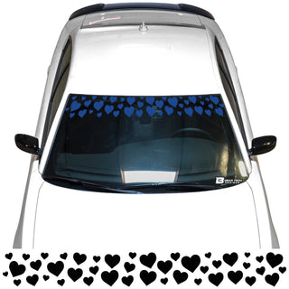 Buy blue Front Windshield Visor Decal – Leopard Cheetah Heart Print | Universal Fit for Most Vehicles