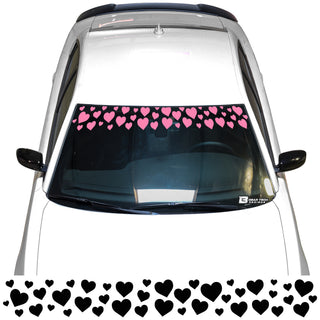 Buy pink Front Windshield Visor Decal – Leopard Cheetah Heart Print | Universal Fit for Most Vehicles