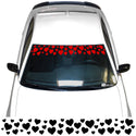 Front Windshield Visor Decal – Leopard Cheetah Heart Print | Universal Fit for Most Vehicles
