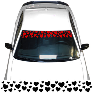 Buy red Front Windshield Visor Decal – Leopard Cheetah Heart Print | Universal Fit for Most Vehicles