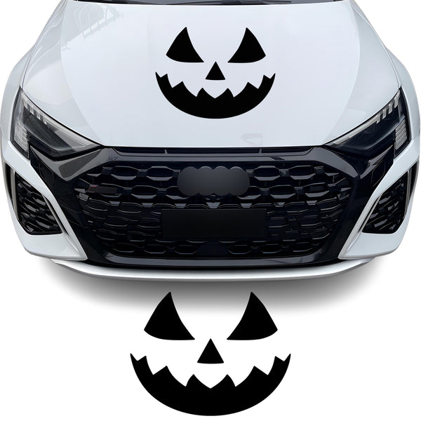 Jack O' Lantern Car Decal - Universal Pumpkin Face Vinyl (Halloween Edition)