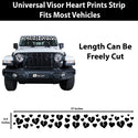 Front Windshield Visor Decal – Leopard Cheetah Heart Print | Universal Fit for Most Vehicles