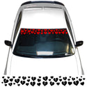 Front Windshield Visor Decal – Leopard Cheetah Heart Print | Universal Fit for Most Vehicles