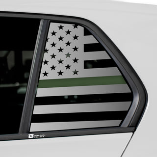 Buy thin-green-line Quarter Window American Flag Vinyl Decal Stickers Fits Volkswagen Golf 2022-2024