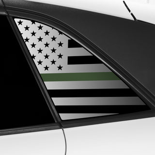 Buy thin-green-line Quarter Window American Flag Vinyl Decal Stickers Fits Volkswagen ID.4 2021-2024