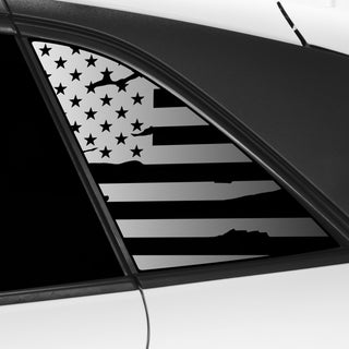 Buy distressed-black Quarter Window American Flag Vinyl Decal Stickers Fits Volkswagen ID.4 2021-2024