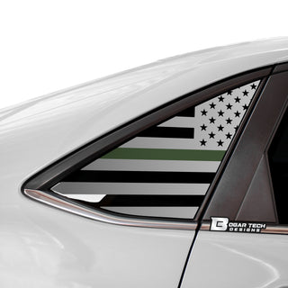 Buy thin-green-line Quarter Window American Flag Vinyl Decal Stickers Fits Volkswagen Jetta 2019-2023