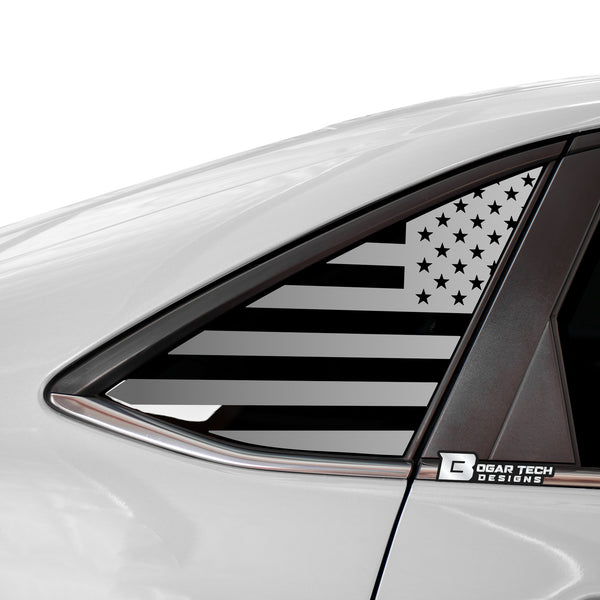 American Flag Quarter Window Decal for Volkswagen Jetta 2019-2026 – Precut Matte Black Vinyl