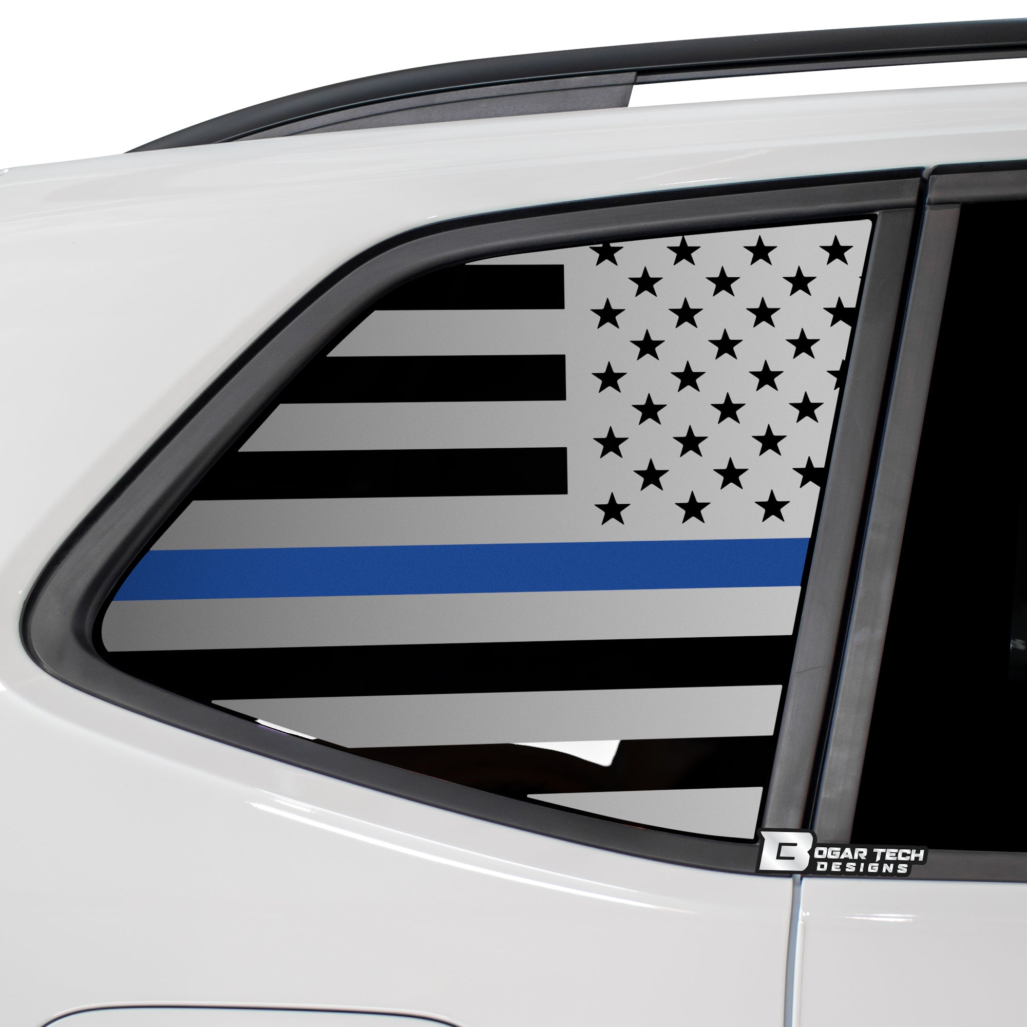 Quarter Window American Flag Vinyl Decal Stickers Fits Volkswagen Tiguan 2018 - 2024 - Bogar Tech Designs