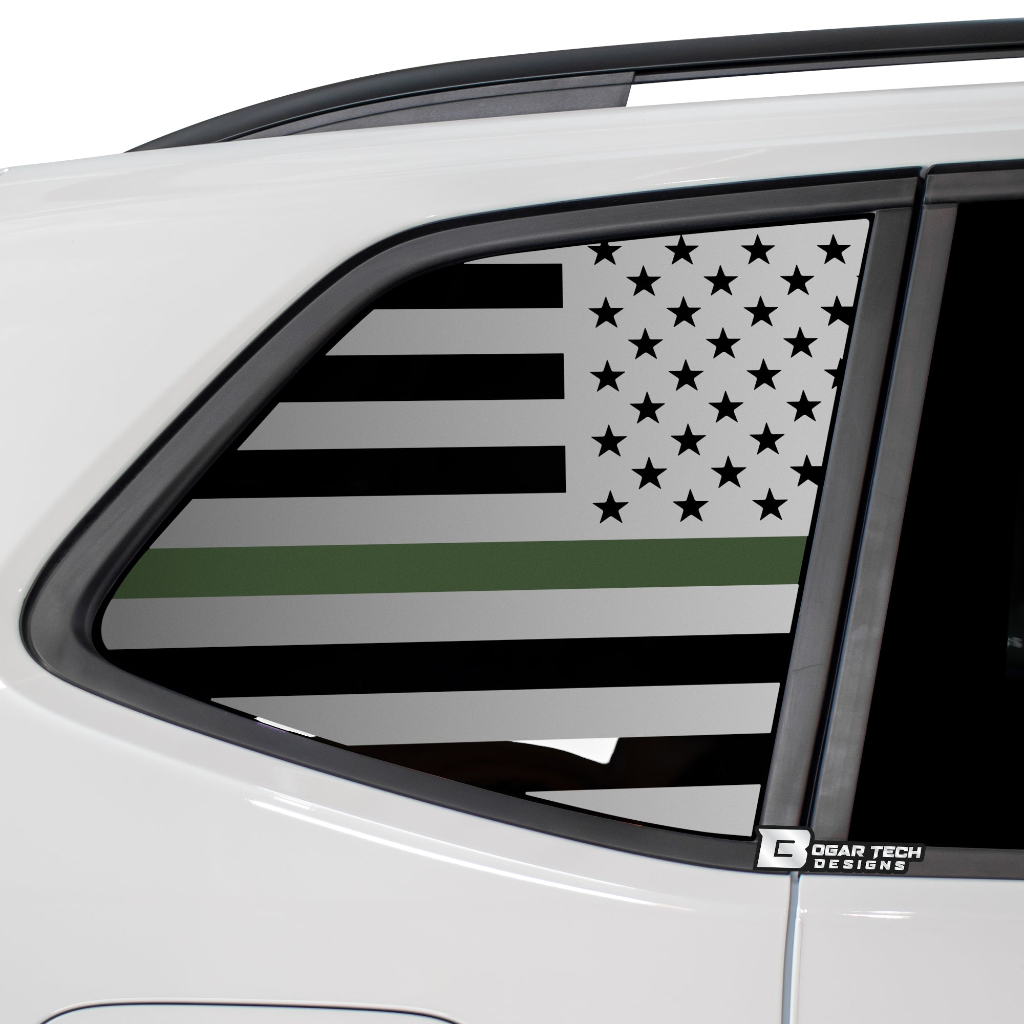 Quarter Window American Flag Vinyl Decal Stickers Fits Volkswagen Tiguan 2018 - 2024 - Bogar Tech Designs