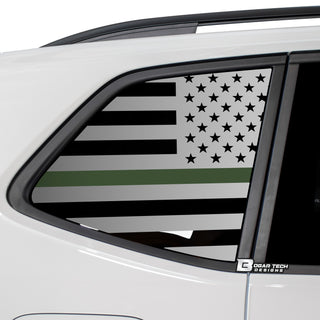 Buy thin-green-line Quarter Window American Flag Vinyl Decal Stickers Fits Volkswagen Tiguan 2018-2023