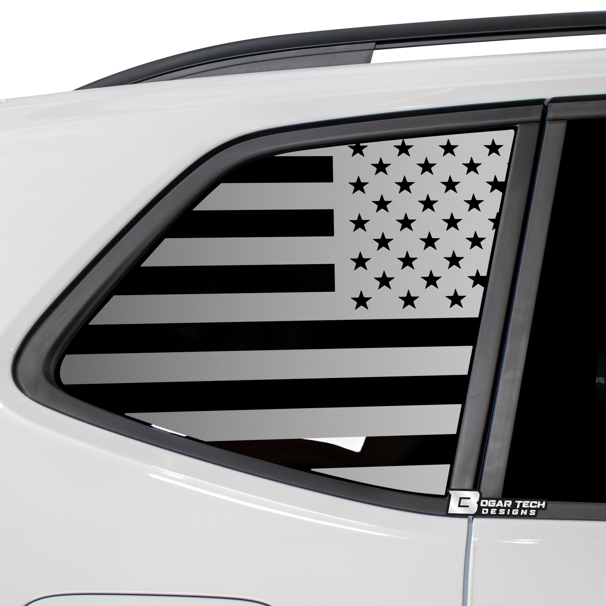 Quarter Window American Flag Vinyl Decal Stickers Fits Volkswagen Tiguan 2018 - 2024 - Bogar Tech Designs