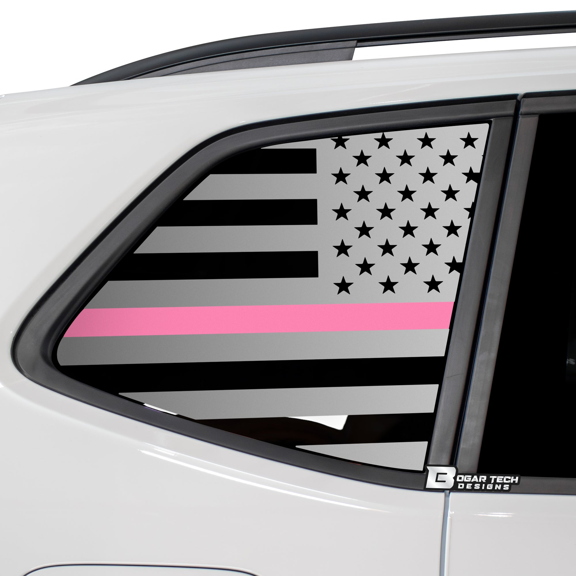 Quarter Window American Flag Vinyl Decal Stickers Fits Volkswagen Tiguan 2018 - 2024 - Bogar Tech Designs