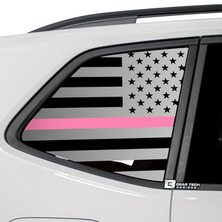 Buy thin-pink-line Quarter Window American Flag Vinyl Decal Stickers Fits Volkswagen Tiguan 2018-2023