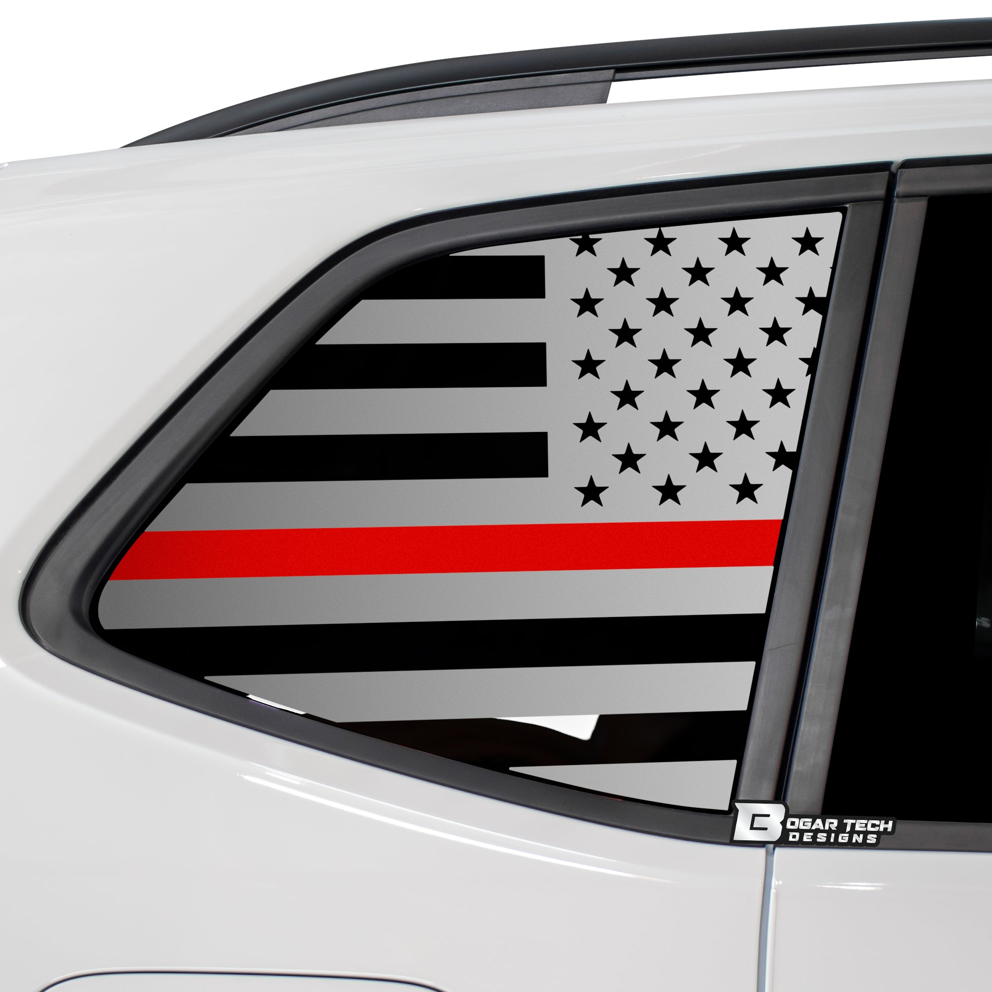 Quarter Window American Flag Vinyl Decal Stickers Fits Volkswagen Tiguan 2018 - 2024 - Bogar Tech Designs