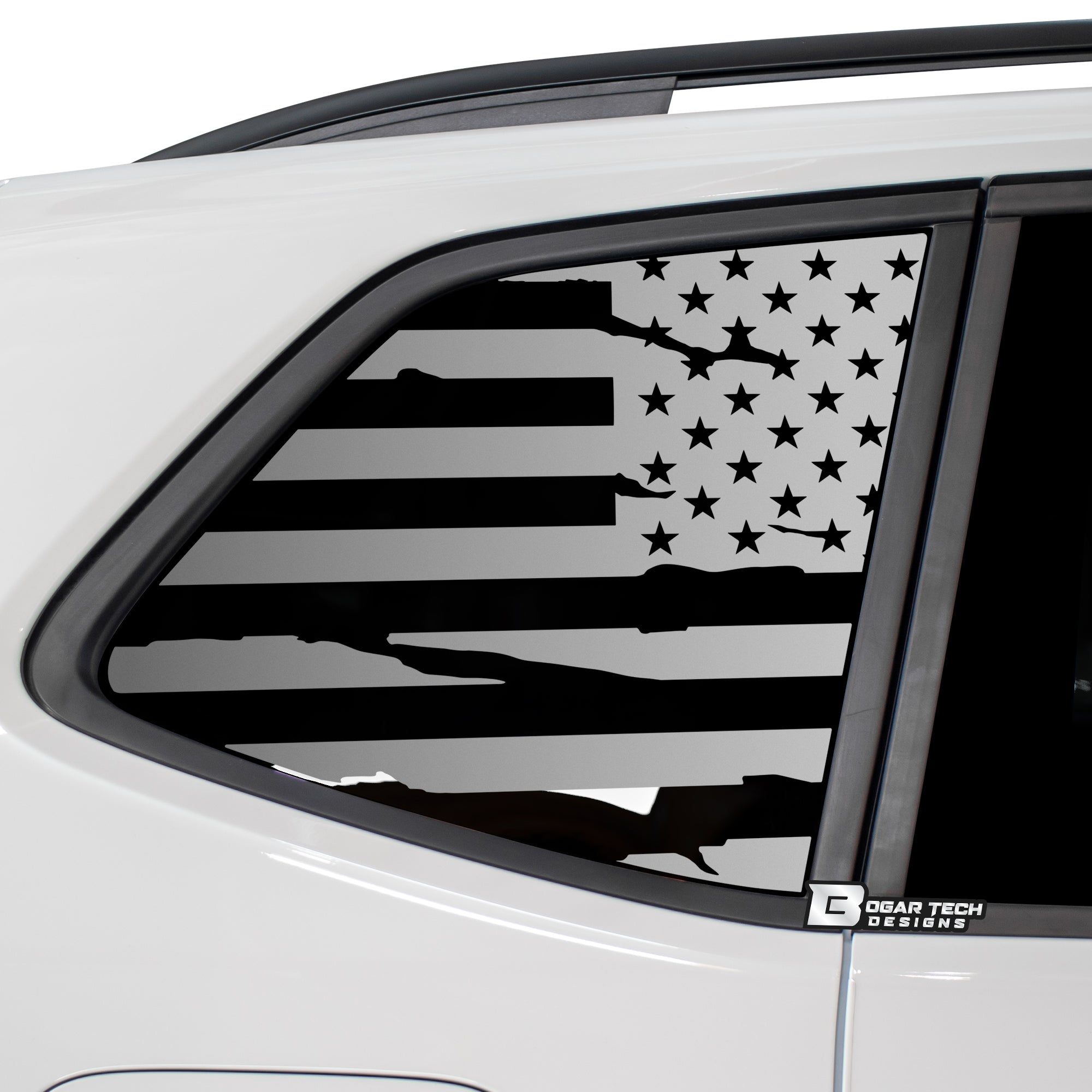 Quarter Window American Flag Vinyl Decal Stickers Fits Volkswagen Tiguan 2018 - 2024 - Bogar Tech Designs