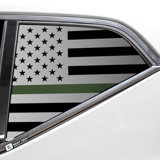 Buy thin-green-line Quarter Window American Flag Vinyl Decal Stickers Fits Volvo XC40 2019-2023