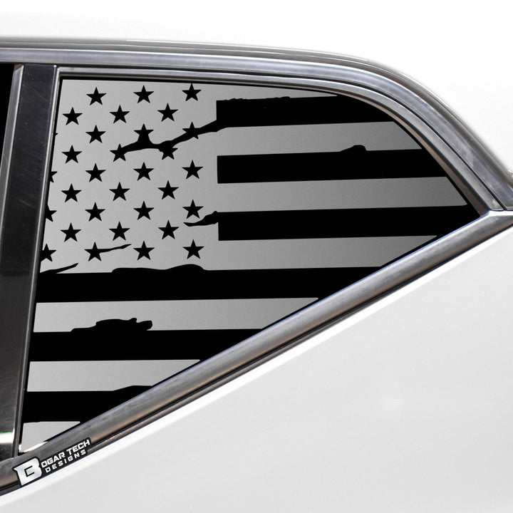 Quarter Window American Flag Vinyl Decal Stickers Fits Volvo XC40 2019 - 2023 - Bogar Tech Designs