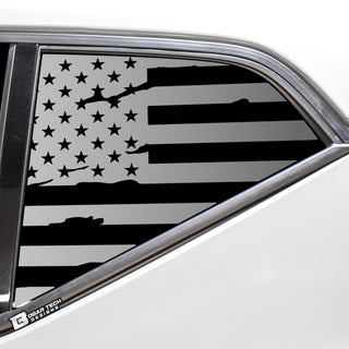 Buy distressed-black Quarter Window American Flag Vinyl Decal Stickers Fits Volvo XC40 2019-2023