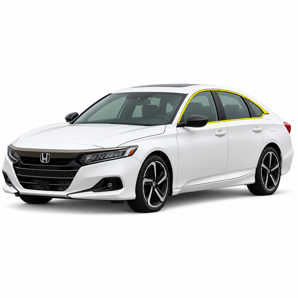 Honda Accord Sedan 2018-2022 Window Trim Blackout Chrome Delete Kit - Precut Gloss Black Vinyl Overlays