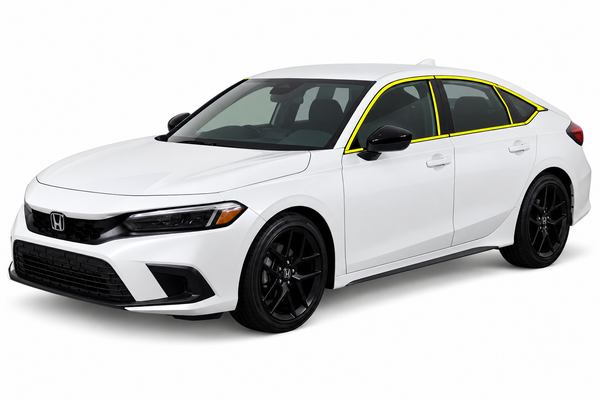 Honda Civic Hatchback 2022-2026 Blackout Chrome Delete Kit - Precut Gloss Black Vinyl Overlays