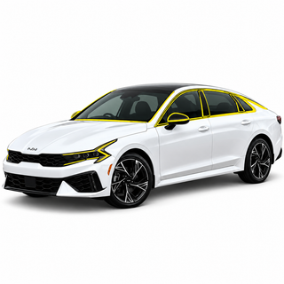 Kia K5 2021-2026 Window Trim Blackout Chrome Delete Kit – Precut Gloss Black Vinyl Overlays
