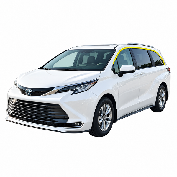 Toyota Sienna 2021-2026 Window Trim Blackout Chrome Delete Kit – Precut Gloss Black Vinyl Overlays