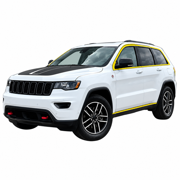 Jeep Grand Cherokee 2014-2021 Blackout Chrome Delete Kit – Precut Gloss Black Vinyl Overlays