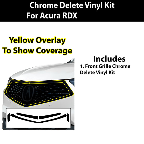 Vinyl Chrome Delete Grille Side Window Blackout Decal Stickers Overlay Film Fits Acura RDX 2019 - 2025 - Bogar Tech Designs