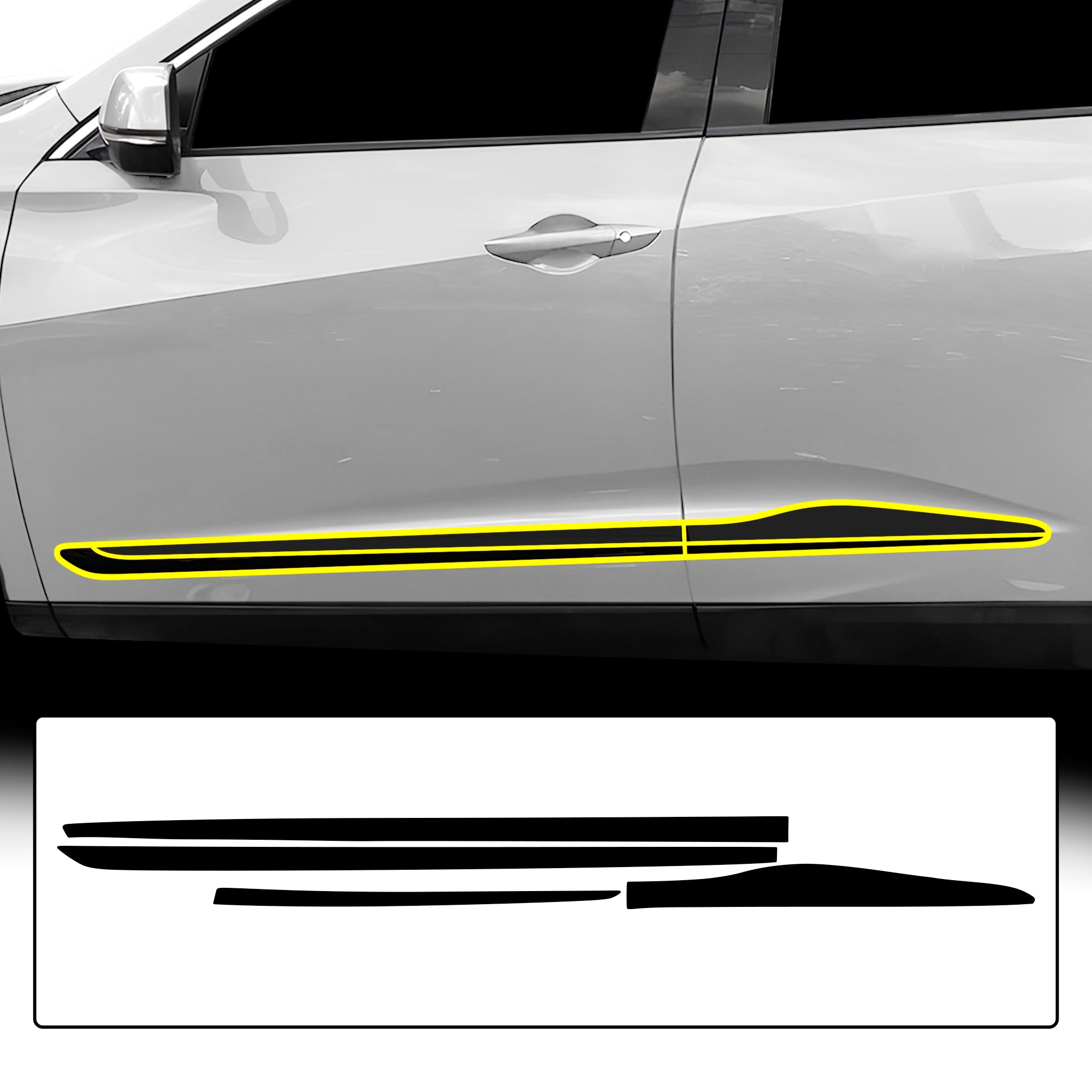 Vinyl Chrome Delete Grille Side Window Blackout Decal Stickers Overlay Film Fits Acura RDX 2019 - 2025 - Bogar Tech Designs