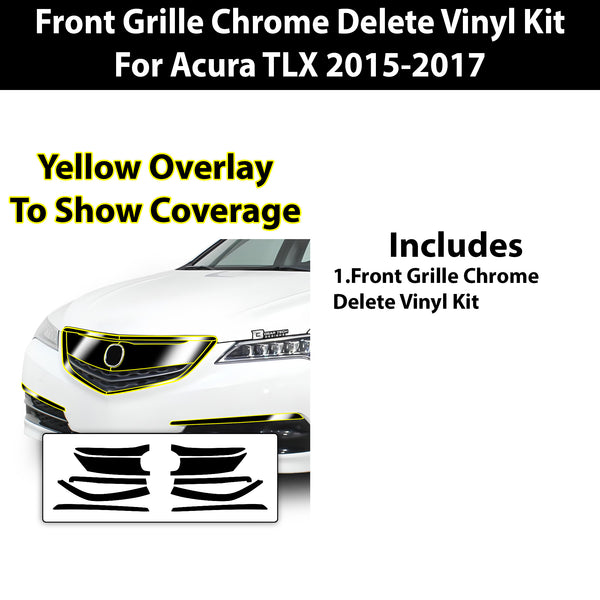 Vinyl Chrome Delete Side Window Front Bumper Rear Wheel Rim Trim Blackout Decal Stickers Overlay Film Fits Acura TLX 2015-2020