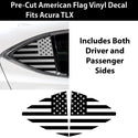 Quarter Window American Flag Vinyl Decal Stickers Fits Acura TLX 2015 - 2020 - Bogar Tech Designs