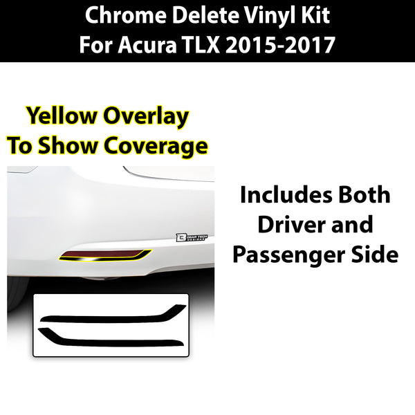 Vinyl Chrome Delete Side Window Front Bumper Rear Wheel Rim Trim Blackout Decal Stickers Overlay Film Fits Acura TLX 2015-2020